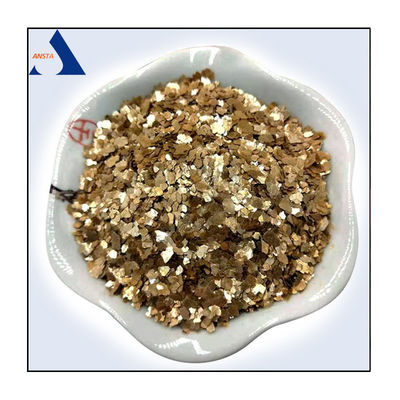 Mica en flocons pour l'utilisation de peintures Fourniture de flocons de mica d'or calciné déshydraté